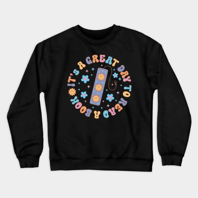 Retro bookworm: It's a great day to read a book Crewneck Sweatshirt by Meggie Nic
